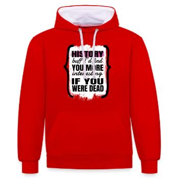 African American History African American Pride - Contrast hoodie - red/white - Front - Liana (172cm) & Jaron (178cm)
