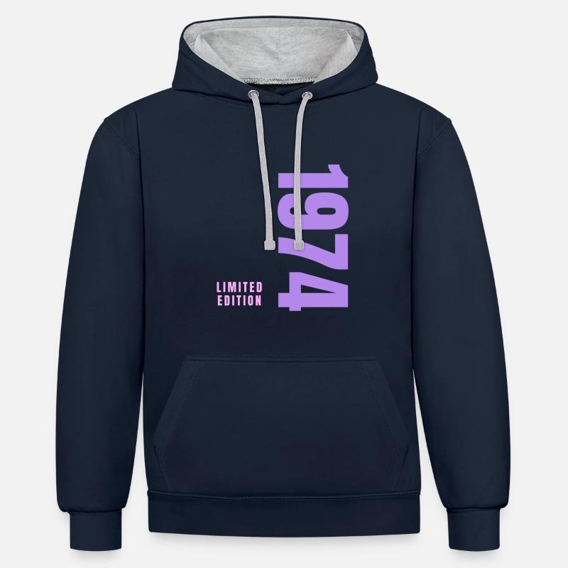 50th Birthday - Contrast hoodie - navy/heather grey