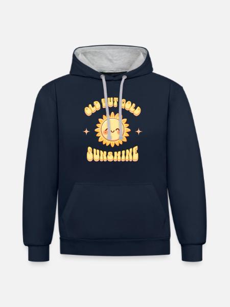 Old but Gold Sunshine Sonnenschein - Contrast hoodie - navy/heather grey