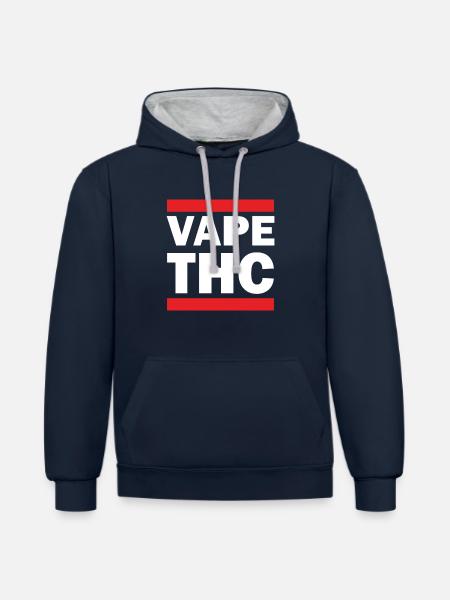 Vape THC White - Contrast hoodie - navy/heather grey