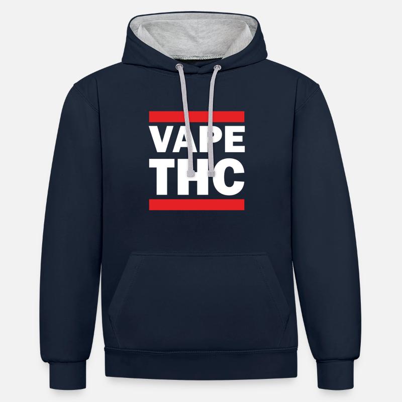 Vape THC White - Contrast hoodie - navy/heather grey