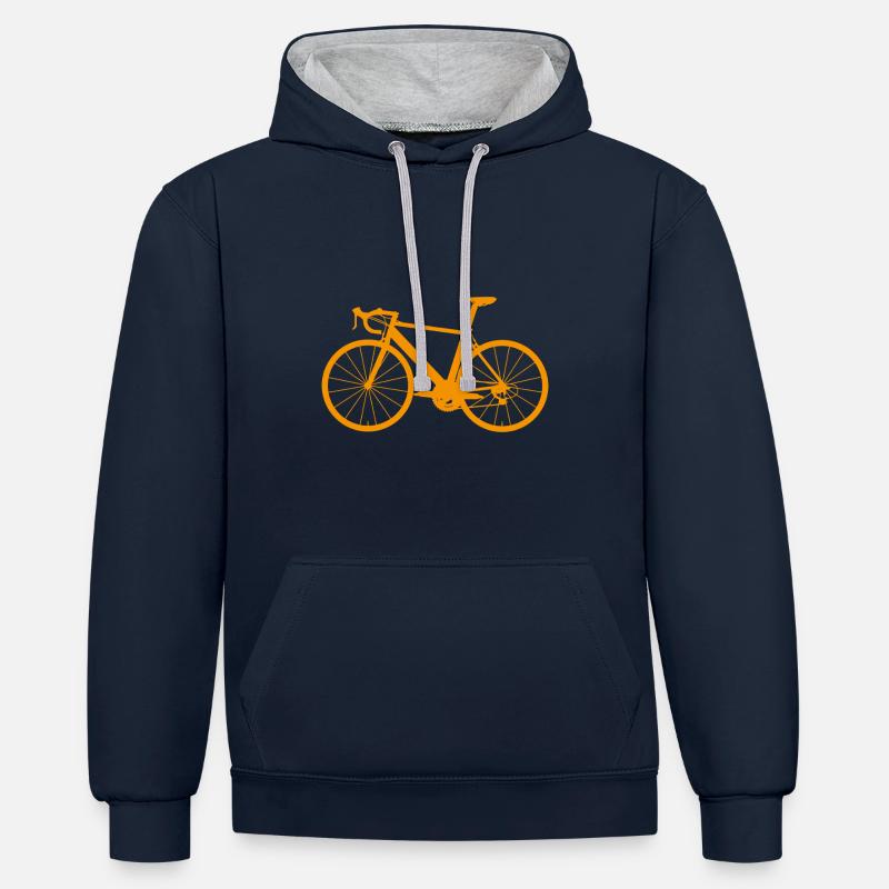 Vélo d’or - Sweat à capuche contrasté - bleu marine/gris chiné