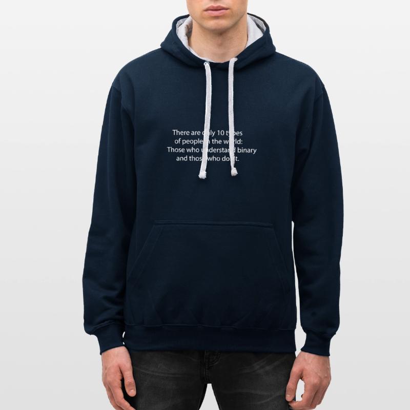 Binär Binary Programmiersprache Computer Geschenk Kontrast-Hoodie