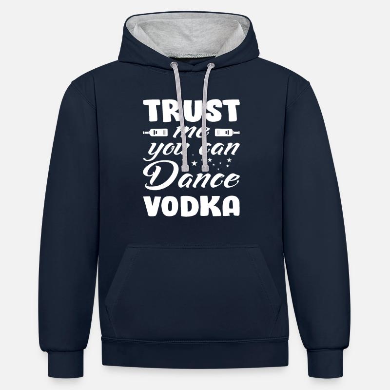 Danse de Vodka - Sweat à capuche contrasté - bleu marine/gris chiné