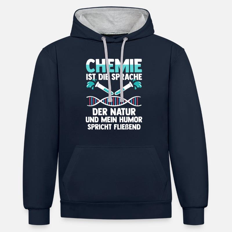 Chimiste Sciences Physique Chimie - Sweat à capuche contrasté - bleu marine/gris chiné