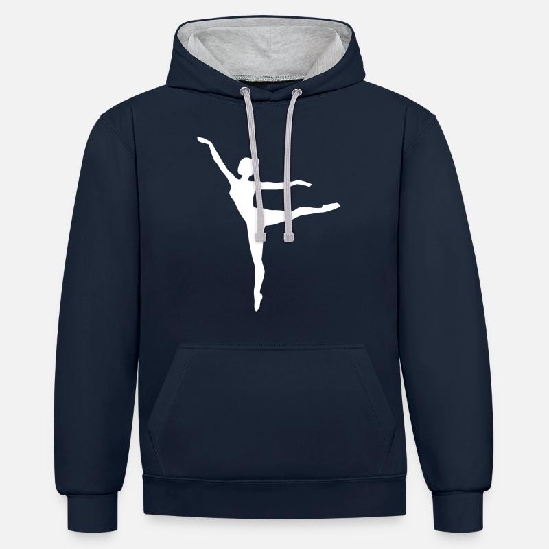 Ballerine Dancer - Sweat à capuche contrasté - bleu marine/gris chiné