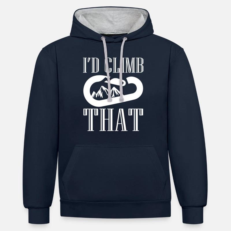 Bloc - Sweat à capuche contrasté - bleu marine/gris chiné