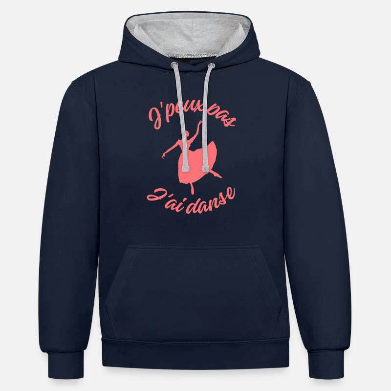 Danse ballet - Sweat à capuche contrasté - bleu marine/gris chiné