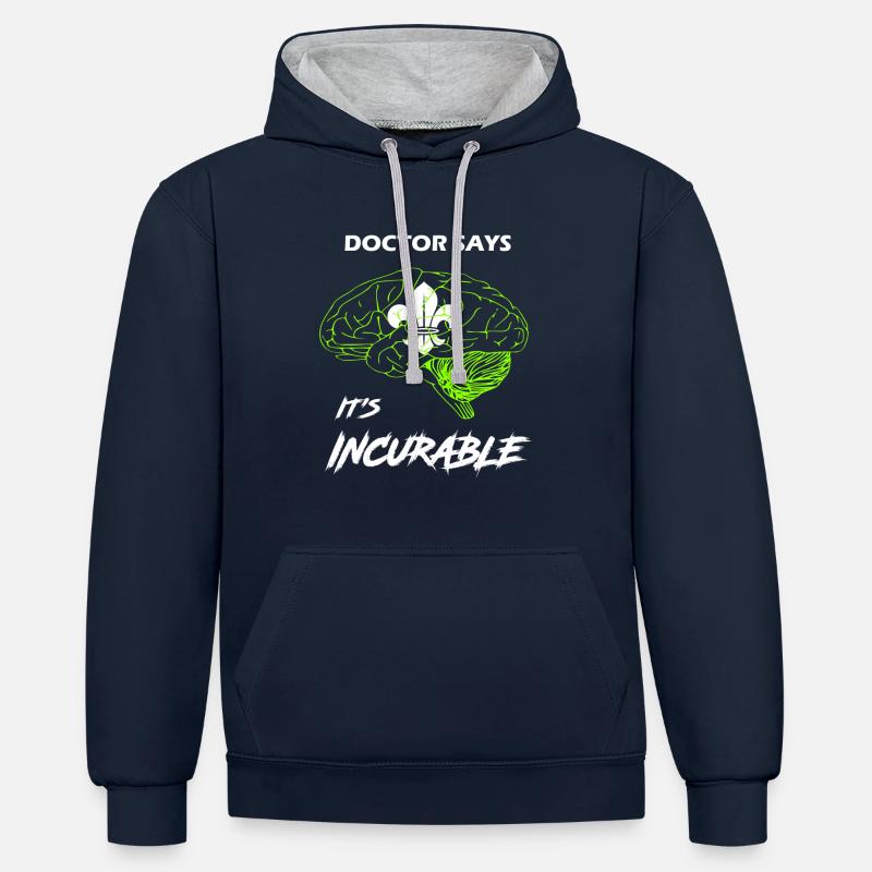scout scout - Sweat à capuche contrasté - bleu marine/gris chiné