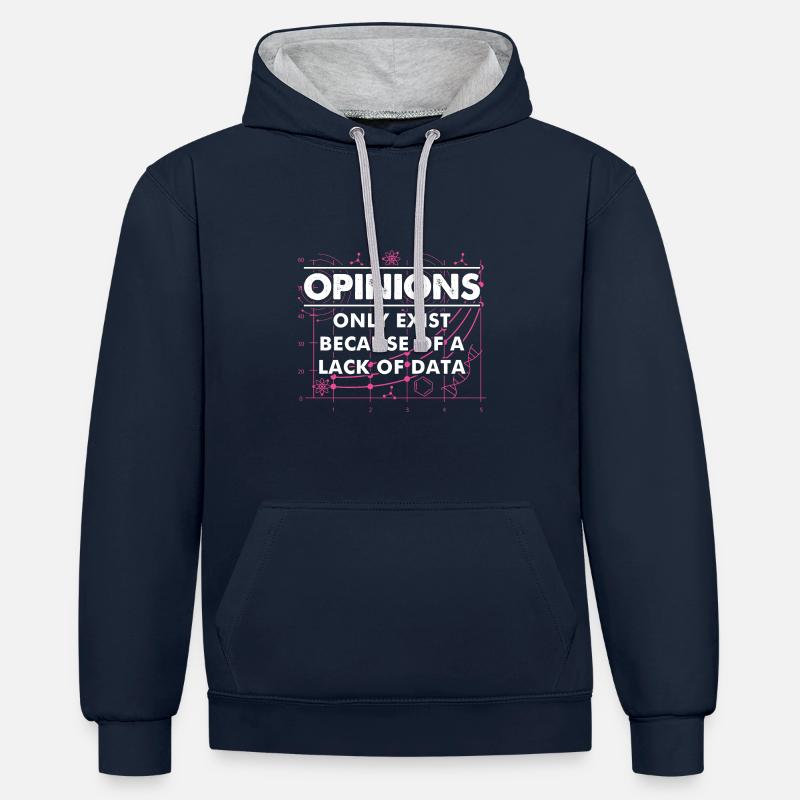 Data Science Lack of - Contrast hoodie - navy/heather grey