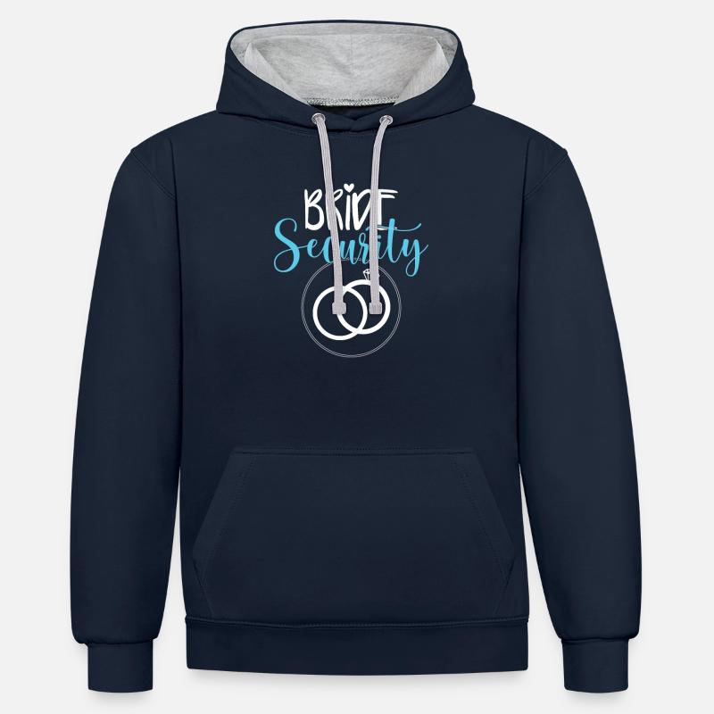 Sécurité de la mariée - Sweat à capuche contrasté - bleu marine/gris chiné