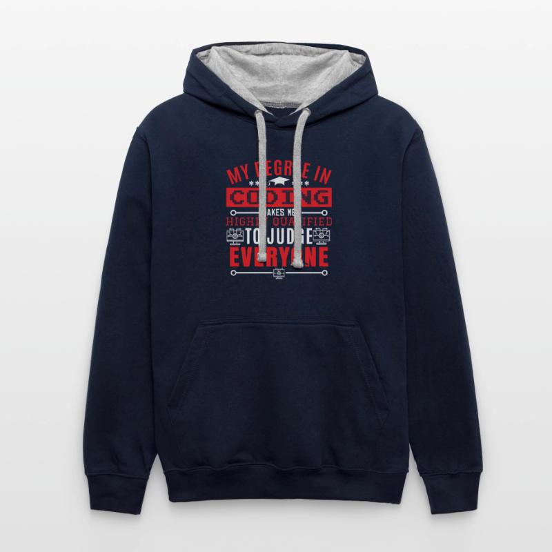 Coding Humor Coder Programmierer Kontrast-Hoodie