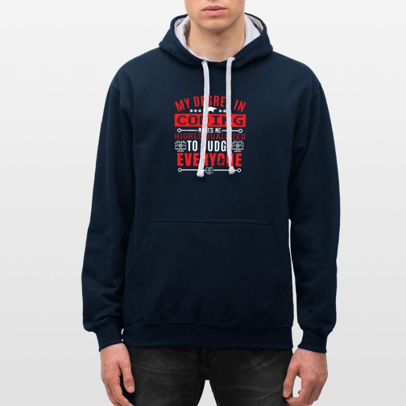 Coding Humor Coder Programmierer Kontrast-Hoodie