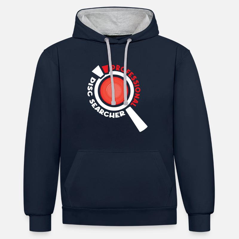 Recherche de disques professionnelle - Sweat à capuche contrasté - bleu marine/gris chiné