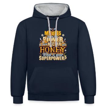 Lustiges Imkerzitat Imker Imker - Kontrast-Hoodie - Navy/Grau meliert - Vorne - Nico (186cm)