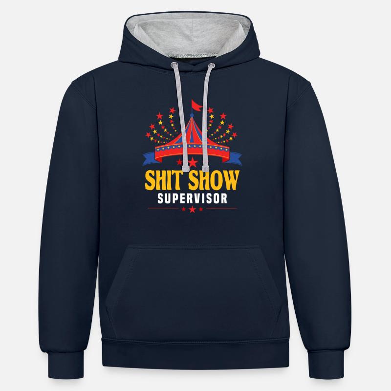 Shitshow Superviseur Circus Chaos Funny - Sweat à capuche contrasté - bleu marine/gris chiné