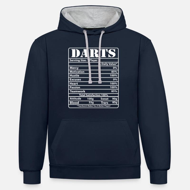 Fléchettes Nutrion - Sweat à capuche contrasté - bleu marine/gris chiné