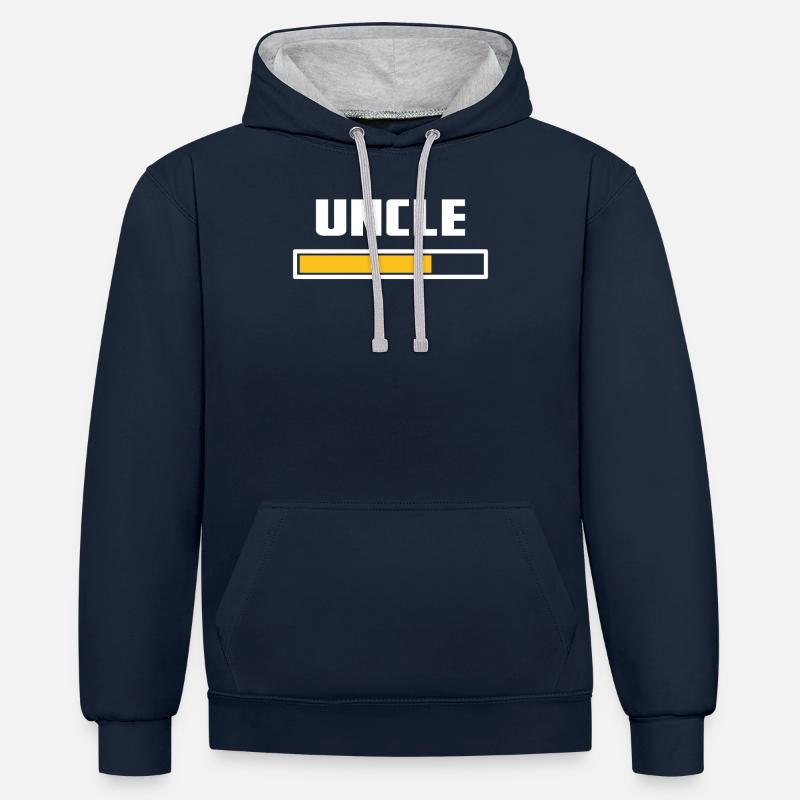 Uncle Installing Tee - Kontrast-Hoodie - Navy/Grau meliert