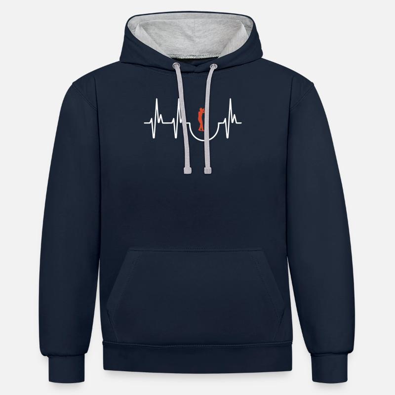 Harmonica - Kontrast-Hoodie - Navy/Grau meliert