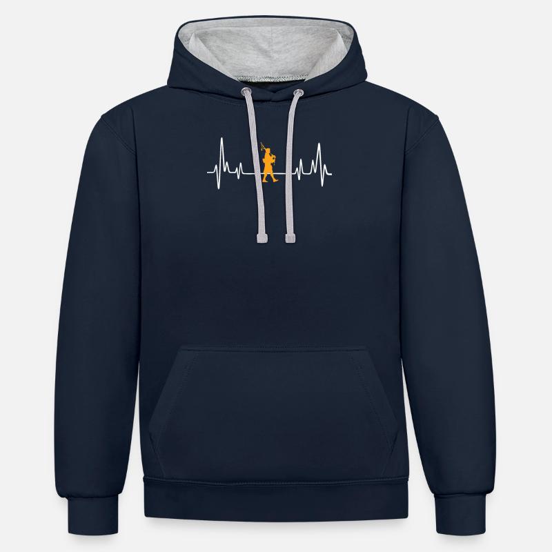 bagpipe tea gift idea - Contrast hoodie - navy/heather grey