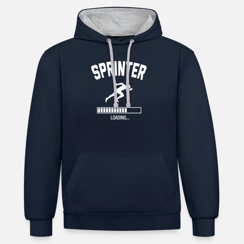 Future Sprinter - Kontrast-Hoodie - Navy/Grau meliert