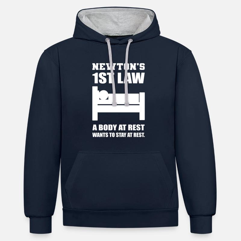 Drôle de professeur de physique - Sweat à capuche contrasté - bleu marine/gris chiné