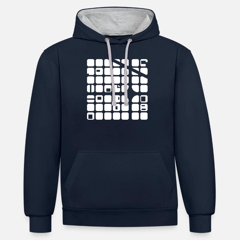 Barcelone - Sweat à capuche contrasté - bleu marine/gris chiné