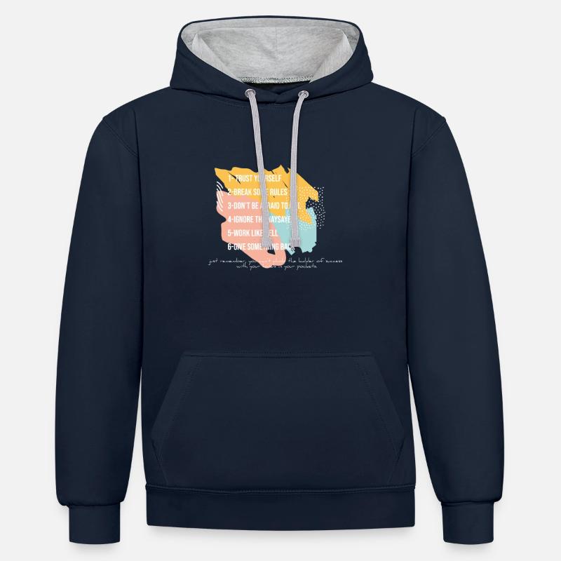 Arnold Schwarzenegger décide du succès - Sweat à capuche contrasté - bleu marine/gris chiné