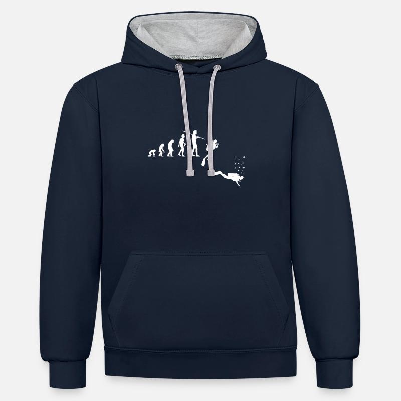 62Divers Dive Evolution Underwater Hobby - Contrast hoodie - navy/heather grey