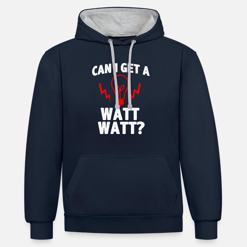 Watts d'électricité - Sweat à capuche contrasté - bleu marine/gris chiné
