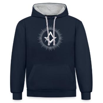 Freimaurer - Kontrast-Hoodie - Navy/Grau meliert - Vorne - Nico (186cm)