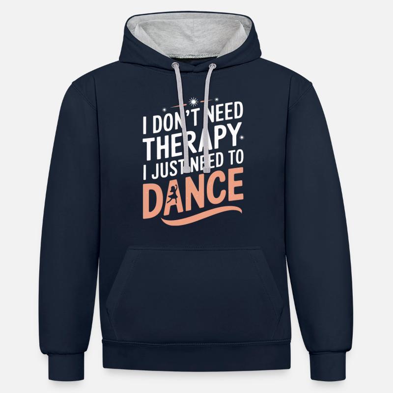 Dansant Danseurs Dansant - Sweat à capuche contrasté - bleu marine/gris chiné