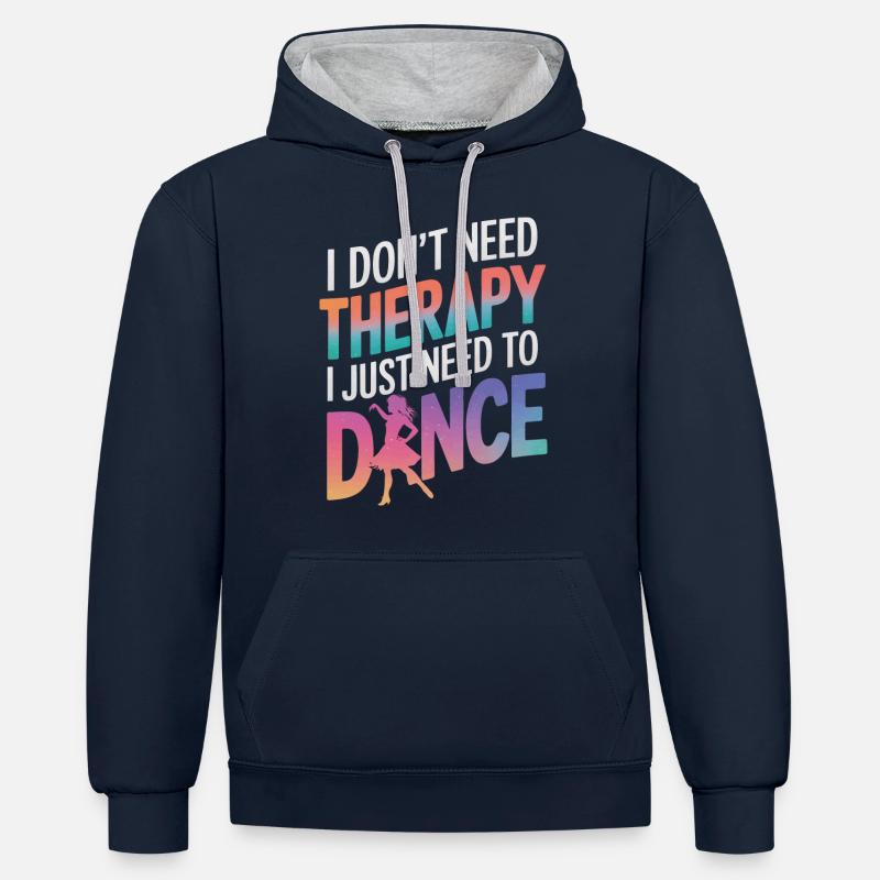 Dansant Danseurs Dansant - Sweat à capuche contrasté - bleu marine/gris chiné