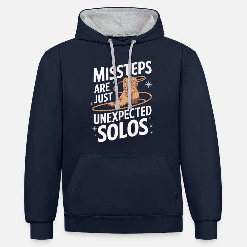 Line Dancing Dancing Dancers - Contrast hoodie - navy/heather grey