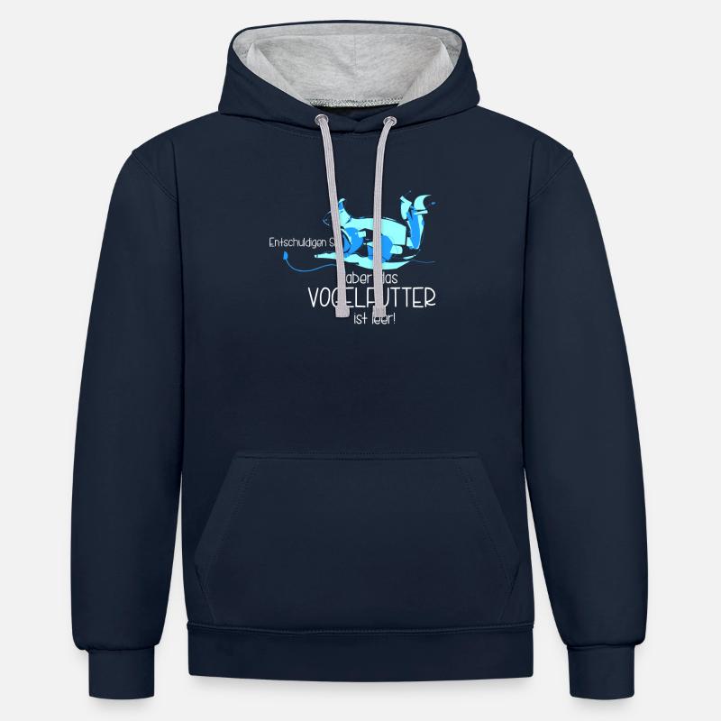 Squirrel squirrel - Contrast hoodie - navy/heather grey
