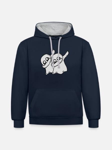 2 Dabbing Ghosts Friends - Contrast hoodie - navy/heather grey