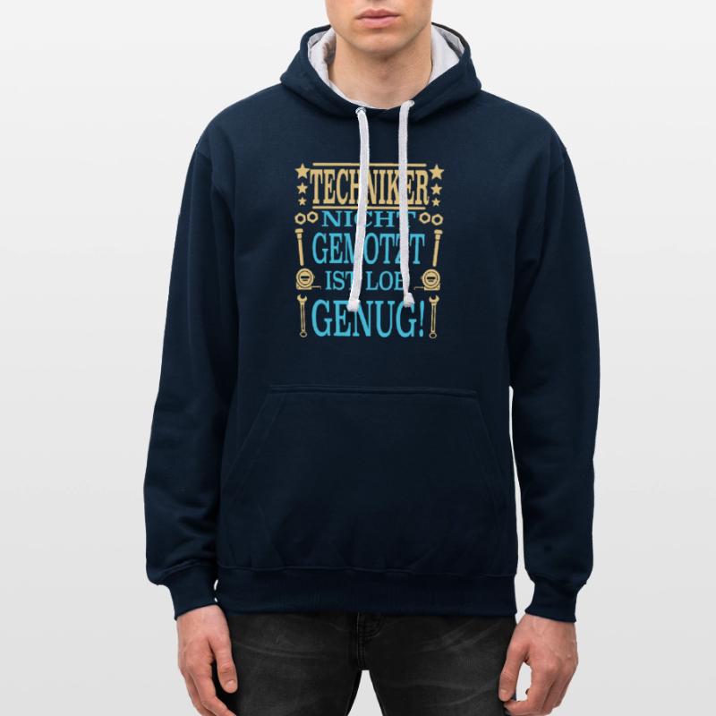 Technician School Qualification Advanced Training Engineer Contrast hoodie