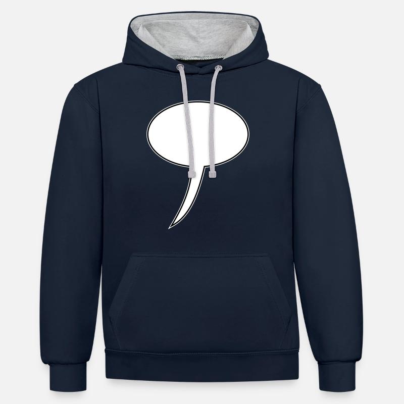 Speech Bubble Design Long - Contrast hoodie - navy/heather grey
