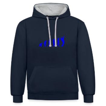 Trompete - Kontrast-Hoodie - Navy/Grau meliert - Vorne - Nico (186cm)