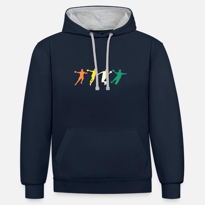 Handball Joueurs Evolution Handball - Sweat à capuche contrasté - bleu marine/gris chiné