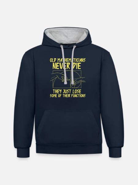 Fibonacci Geometry Math Golden Ratio - Contrast hoodie - navy/heather grey