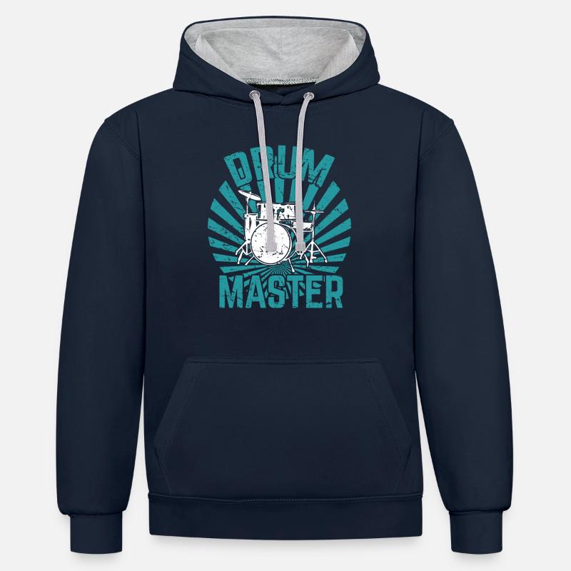 Drummer Drummer Drummer Percussion - Contrast hoodie - navy/heather grey