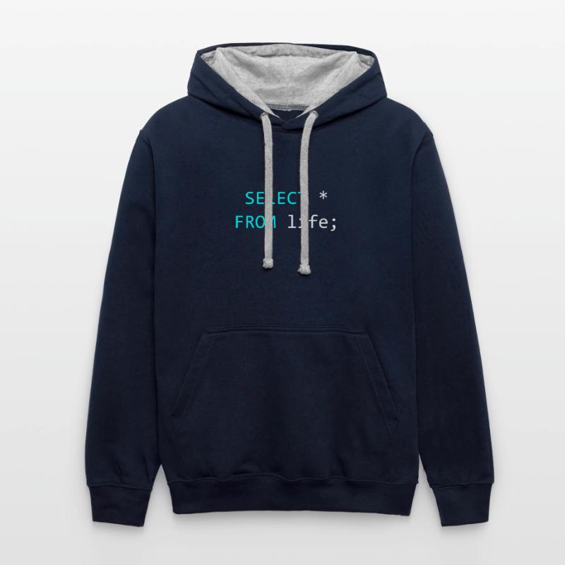 Gift idea for SQL coders Contrast hoodie
