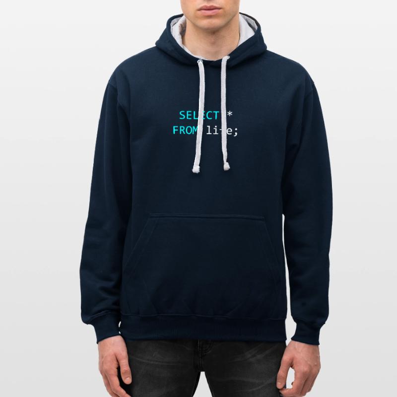 Gift idea for SQL coders Contrast hoodie