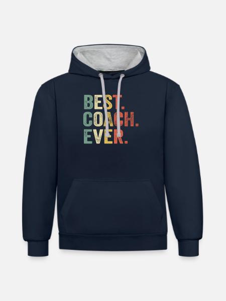 Best Coach Ever - Contrast hoodie - navy/heather grey