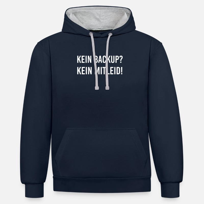 Programmierer - Kontrast-Hoodie - Navy/Grau meliert