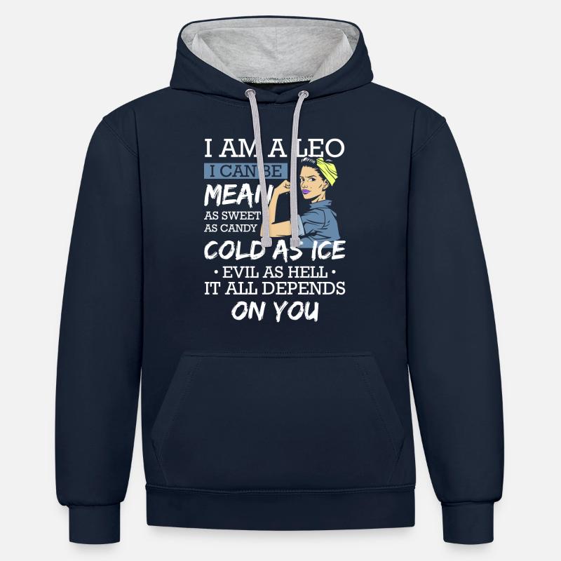 Sternzeichen Astrologie Konstellation - Kontrast-Hoodie - Navy/Grau meliert