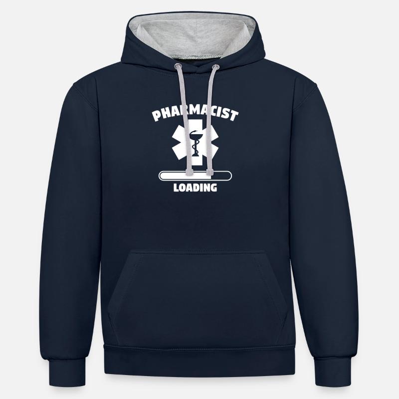 Pharmacist Loading Pharmacy Technician Medical - Kontrast-Hoodie - Navy/Grau meliert
