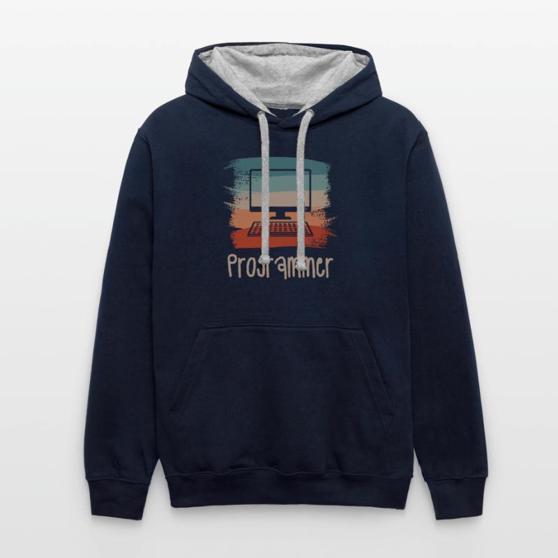 Retro Vintage Programmer Computer Programming Kontrast-Hoodie
