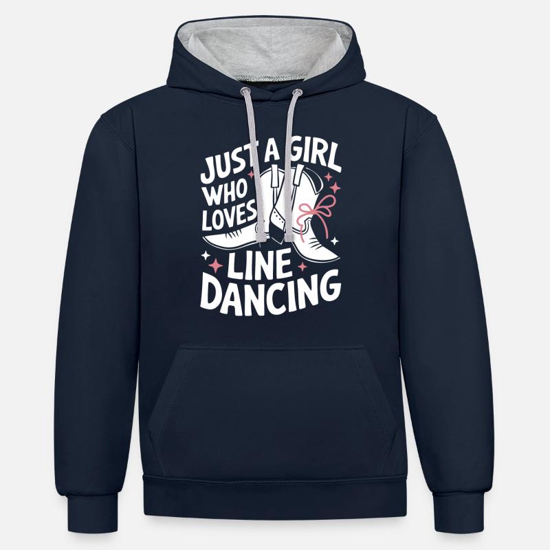Danse en ligne Danseurs - Sweat à capuche contrasté - bleu marine/gris chiné